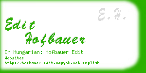 edit hofbauer business card